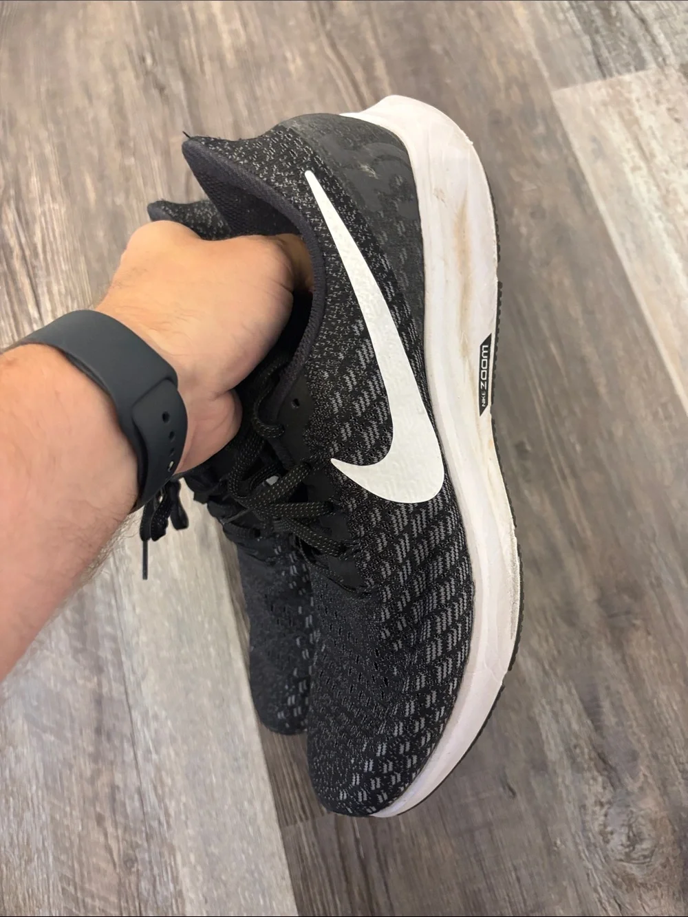 Nike Black and White Flyknit Running Sneakers